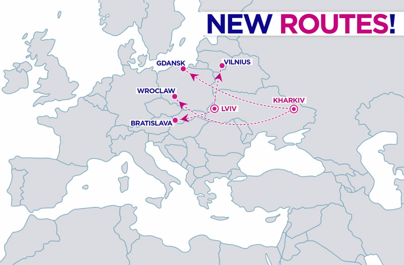 125712 Wizz Air запускает четыре маршрута из Харькова и Львова