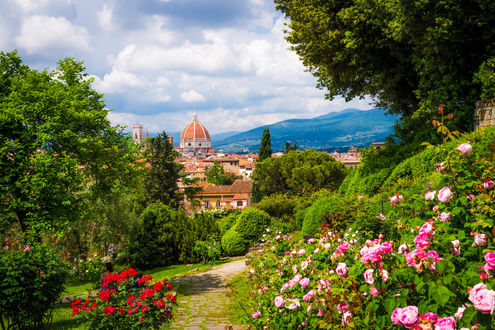 133098 Во Флоренции открылся сад роз с японским садом