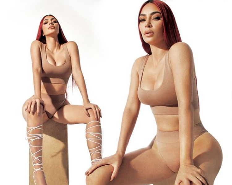 Красные волосы, пикантные формы: Ким Кардашьян представила новую коллекцию своего бельевого бренда