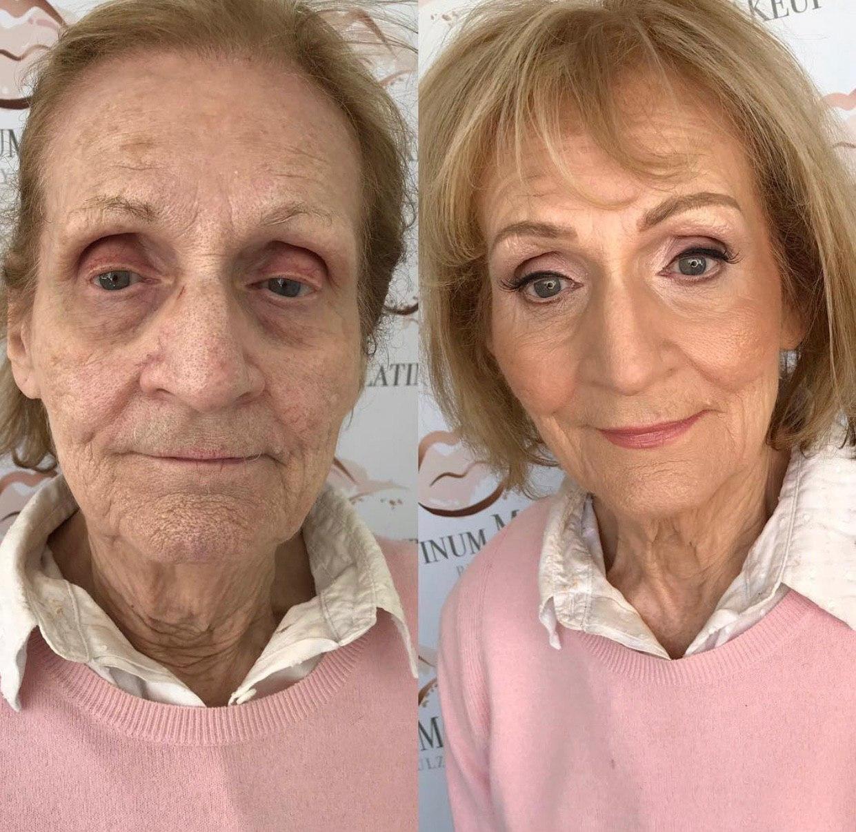 Визажист с помощью косметики омолодила свою 80-летнюю бабушку
